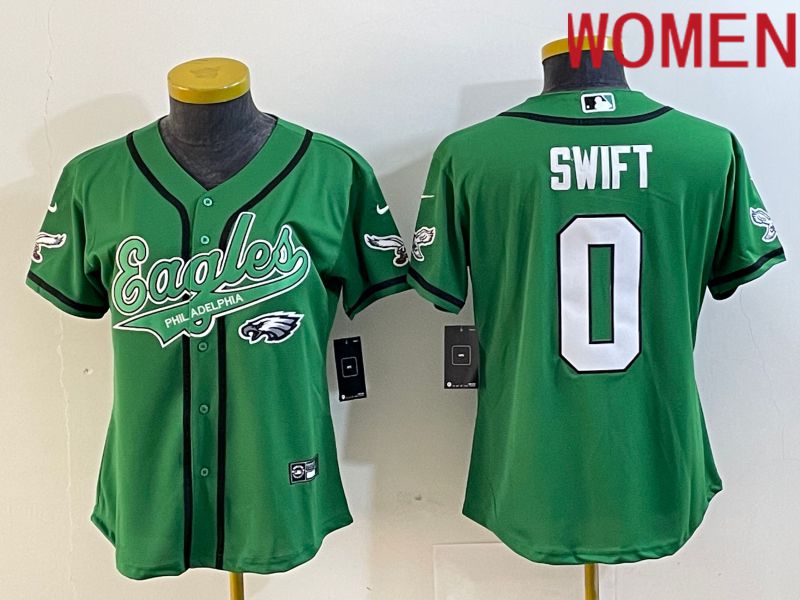 Women Philadelphia Eagles #0 Swift Green Nike 2023 Co Branding Game NFL Jersey style 3->women nfl jersey->Women Jersey